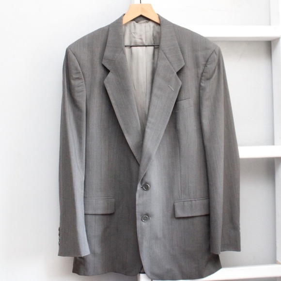 Christian Dior Monsieur Vintage 90's Gray Pure Wool Men's Blazer Size 42L - Picture 1 of 8